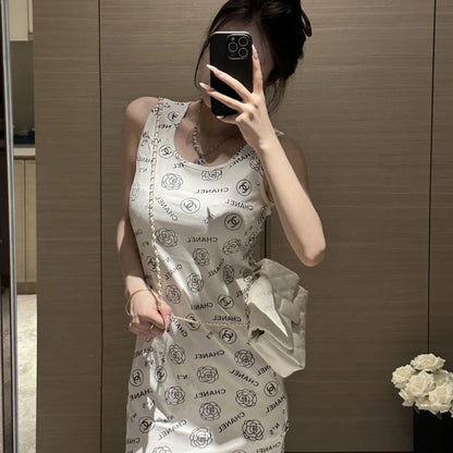 New Printed Dress Hot Girl Knitted Sexy Skirt 1024070316