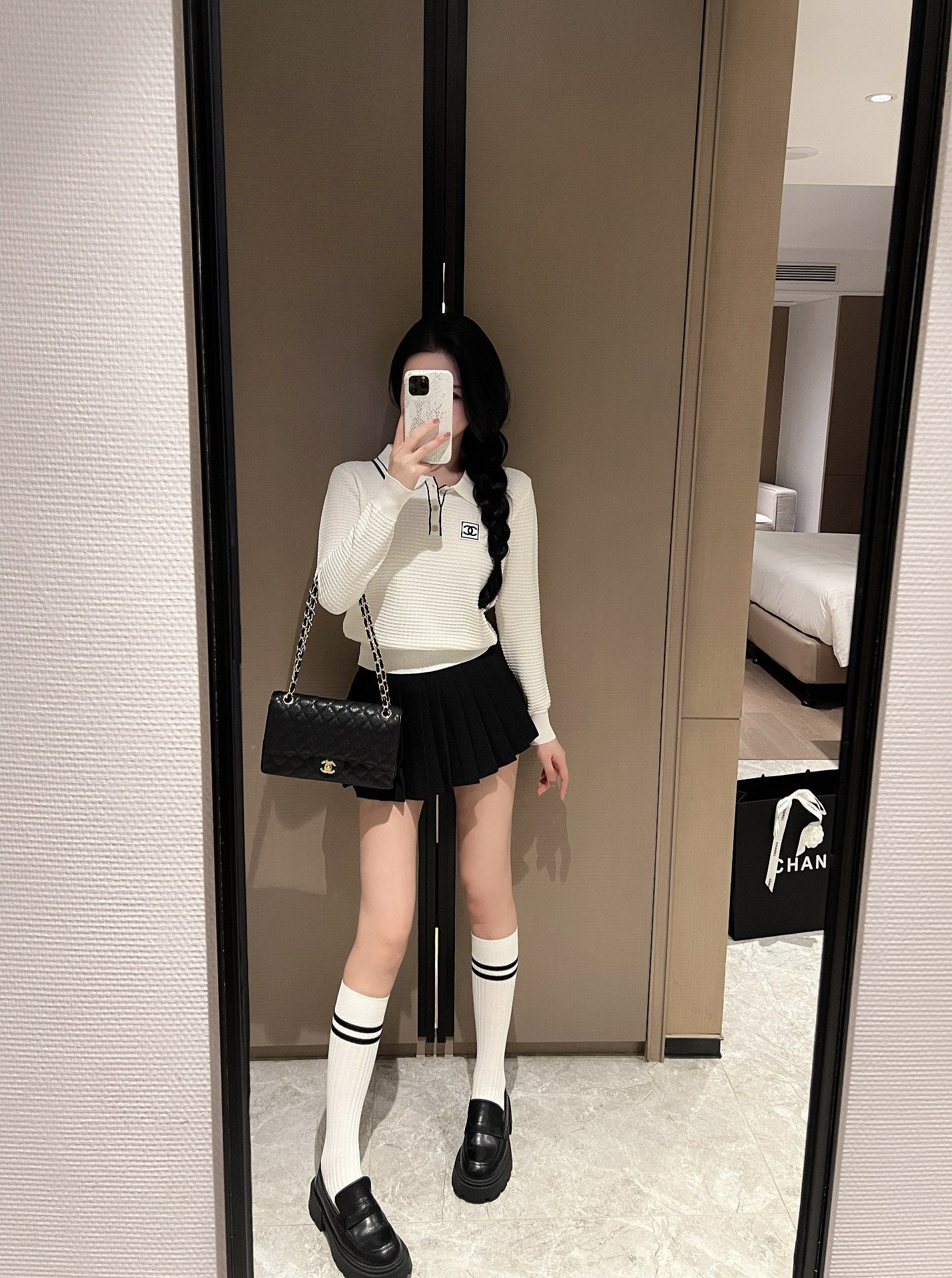 CNL Stand collar knitted long sleeve sweater 0724090303