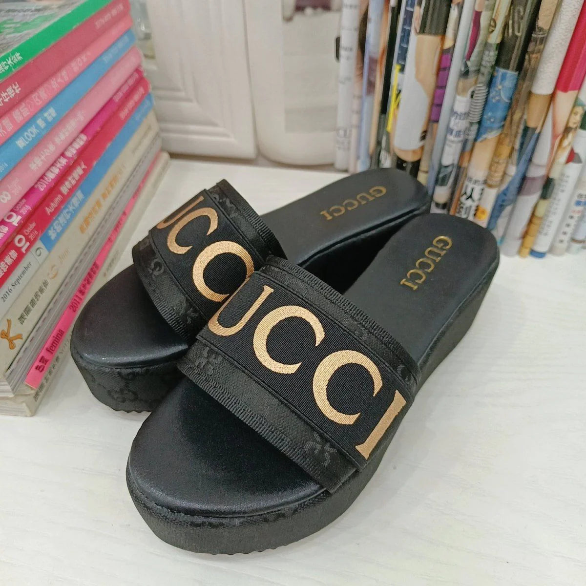 New Metallic Letter Women's Sandals 1024031806