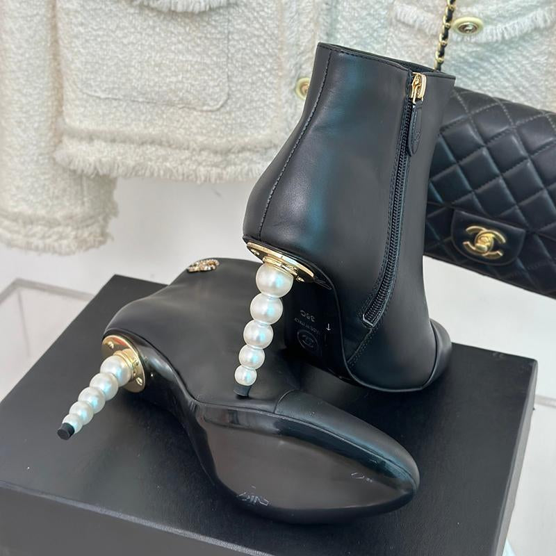 Fashion new autumn and winter pearl high heels women's boots 1023120110