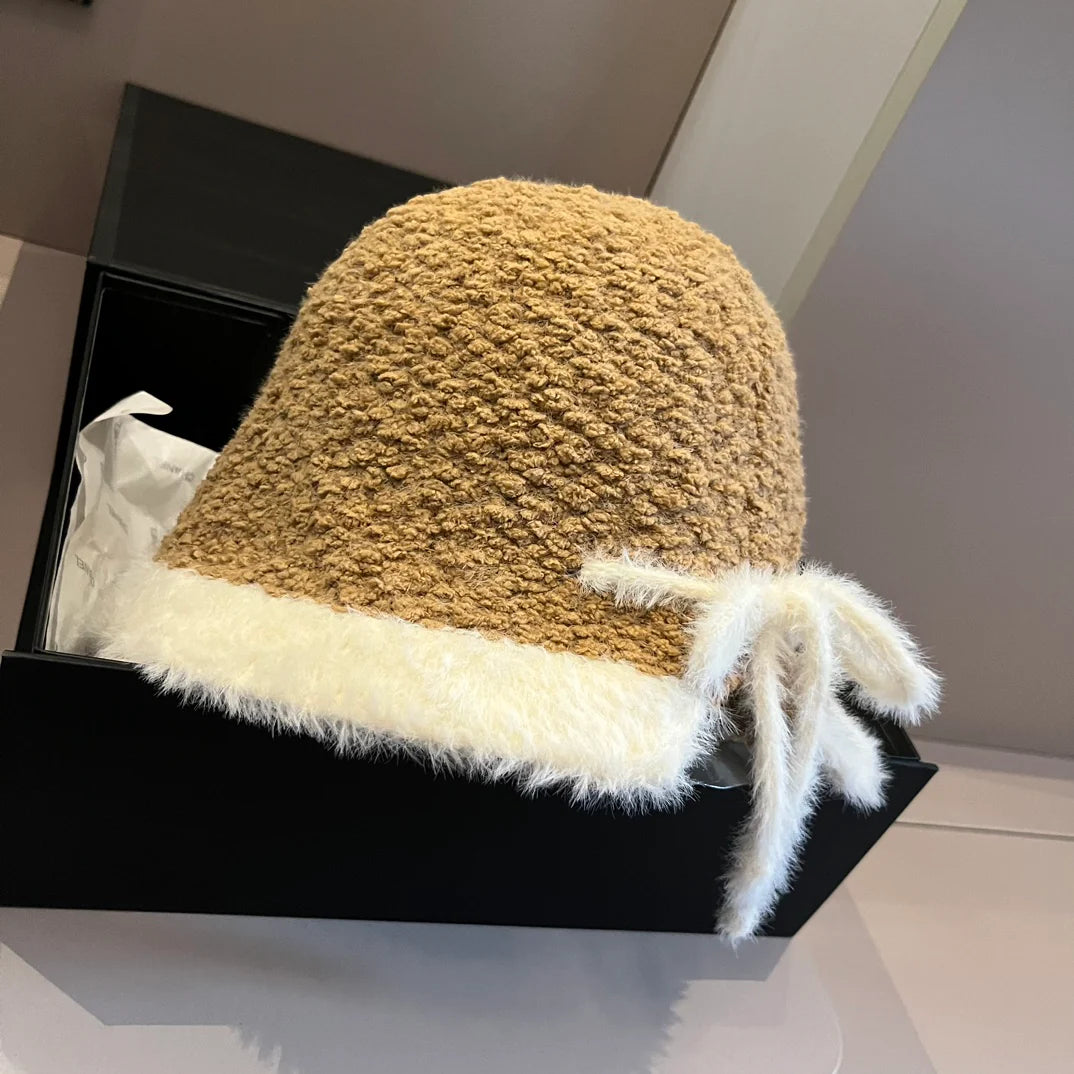 Fashion and versatile lamb wool fisherman cap 1024101807