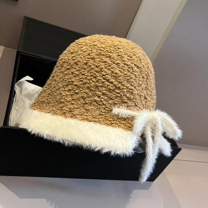 Fashion and versatile lamb wool fisherman cap 1024101807