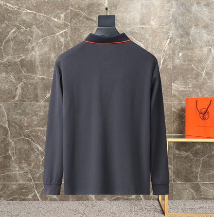 HMS fashion men's stand collar polo long sleeve 0725092903