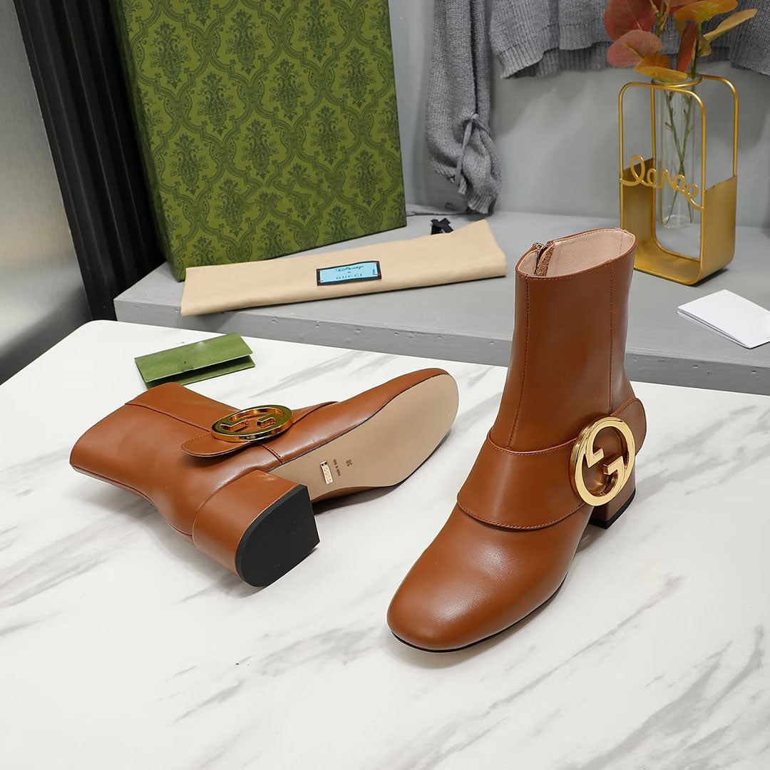 New fashion ladies brown ankle boots