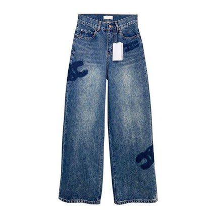 New Pants Loose Horn High Waist Straight Leg Jeans PD05202412204