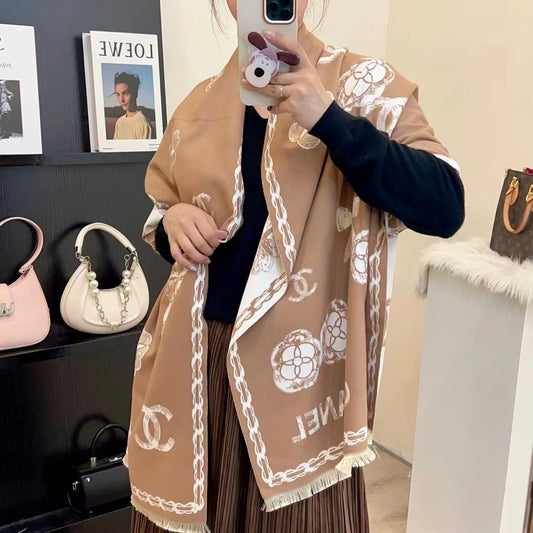 Trendy and versatile long double-sided shawl retro warm scarf PD0823111707