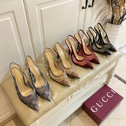 GG Fashion printed letter chain high heels 0725061702