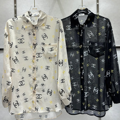Fashion Letter Printing Old Flower Sunscreen Shirt 1024042620