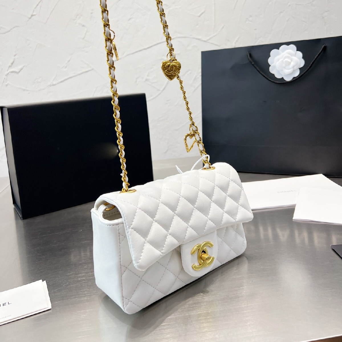 Flap Bag With Gold-Tone Metal