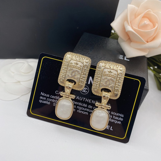 Golden Simple Style Earrings