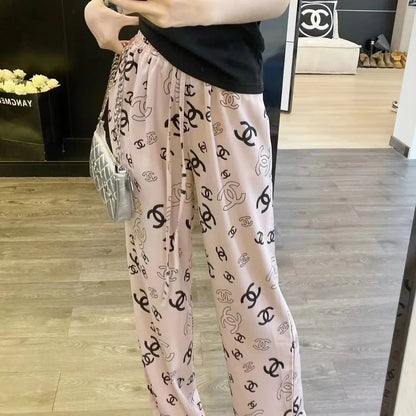 Luxury Fashion Printed Casual Wide Leg Pants 1024062113