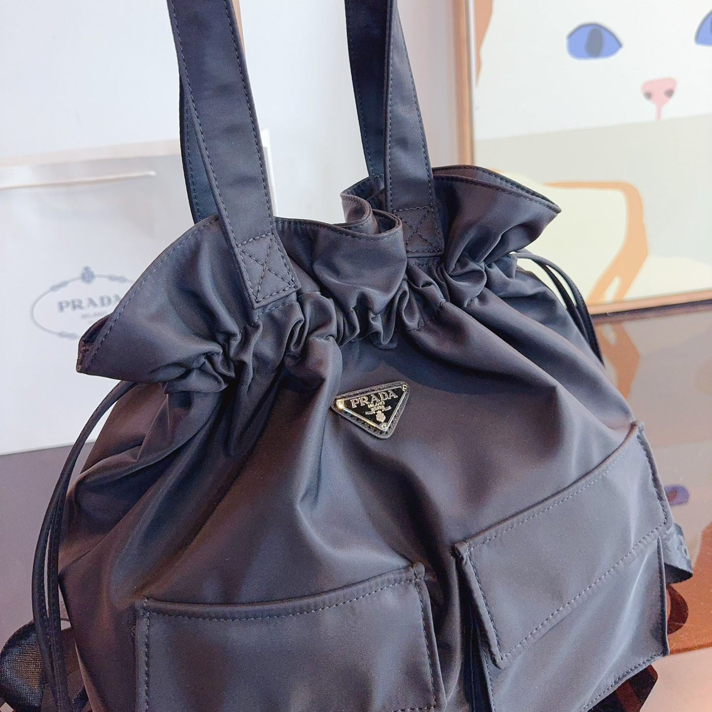 PRA drawstring shoulder bag XC24092909