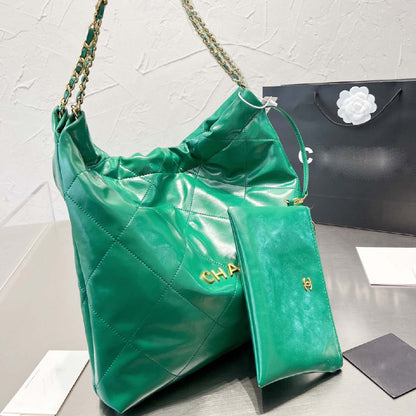 Large Hobo Bag With Gold-tone Metal