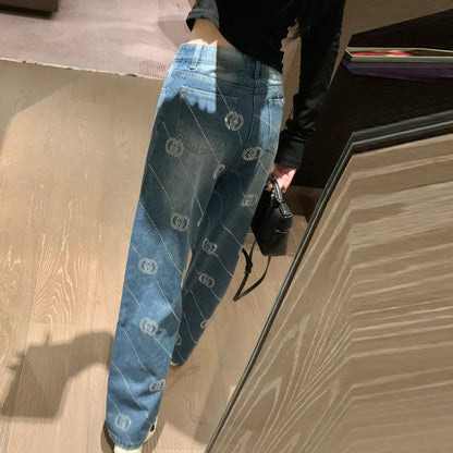 New style fashionable rhinestone straight jeans 1024022302