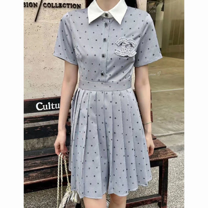 New Full Print Fashion Casual Short Sleeve Dress 1024041106