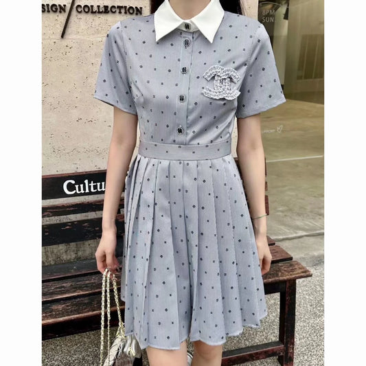 New Full Print Fashion Casual Short Sleeve Dress 1024041106