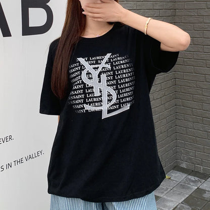 New Fashion Versatile Printed Round Neck Short Sleeves 1024052821