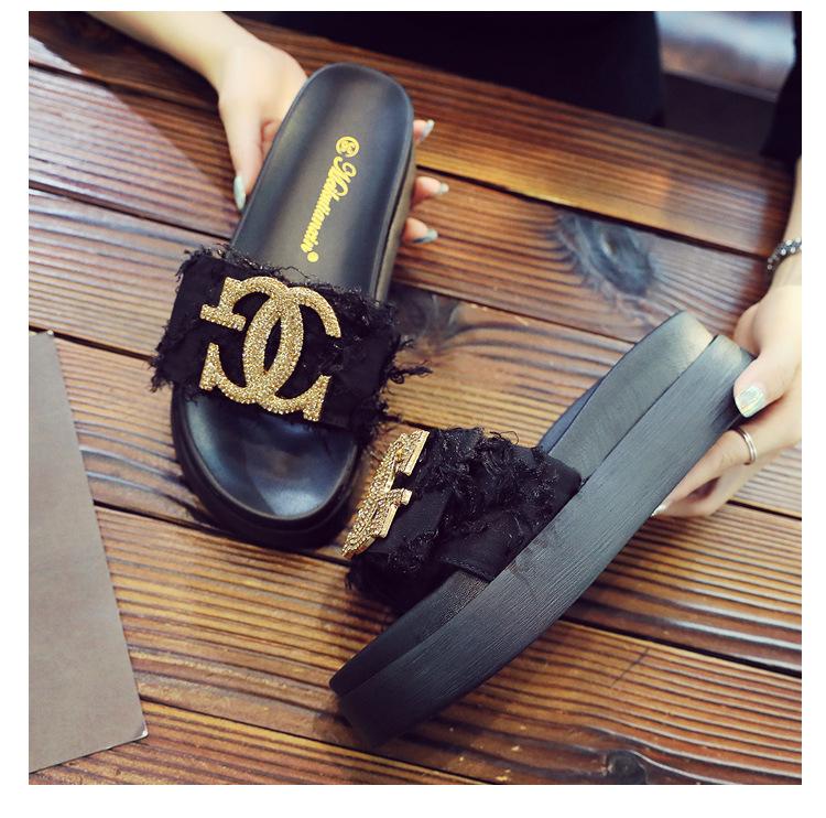 New Summer Fashion All-match Platform Slippers 1024062819