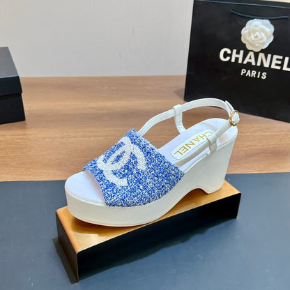 CNL thick-soled colorblock high-heeled sandals 0724042702