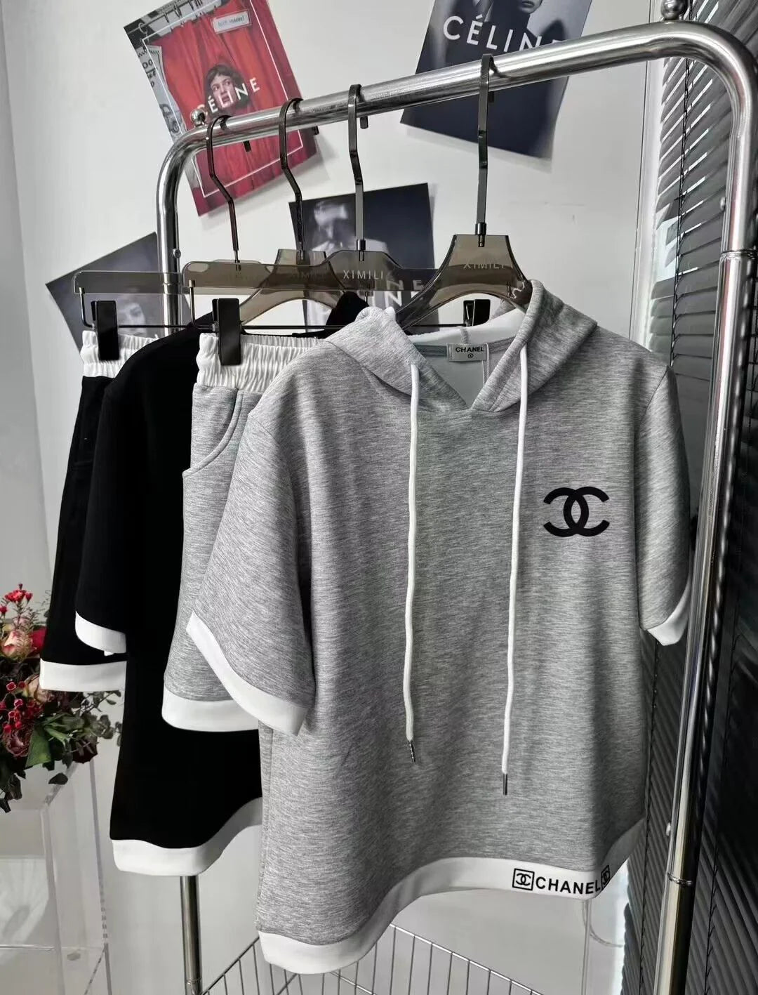 New Sweater Shorts Embroidery Sports Leisure Suit 1024031203