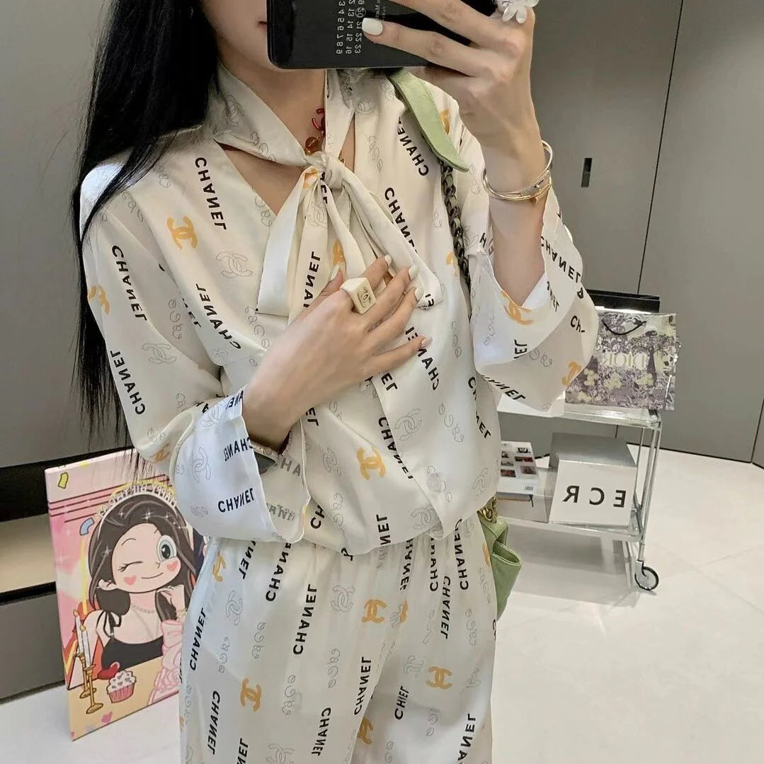 Premium Satin Print Shirt Trousers Suit 1024050910