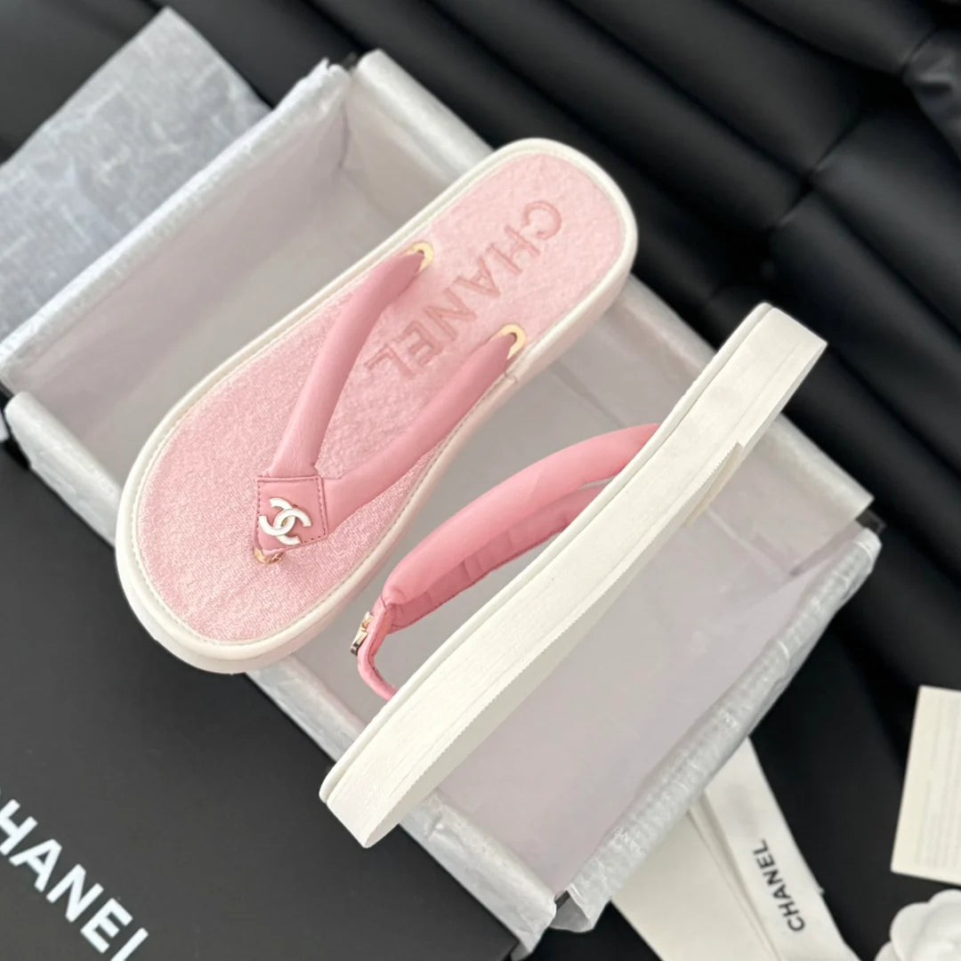 New Velvet Thick Bottom Flip Flops 1025050705