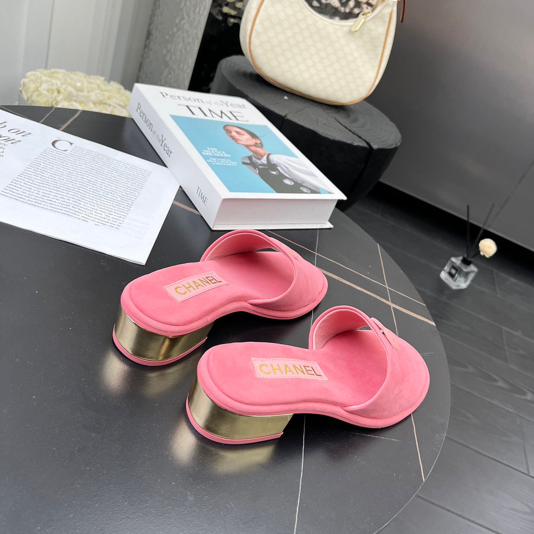 Chane1 top fashion low heel suede slippers 0724030809