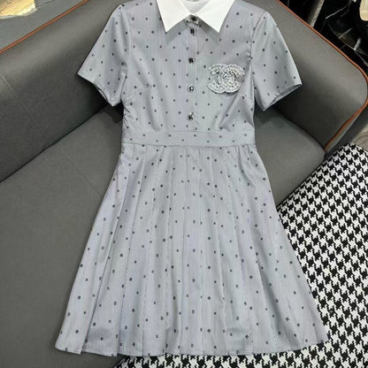 New Full Print Fashion Casual Short Sleeve Dress 1024041106