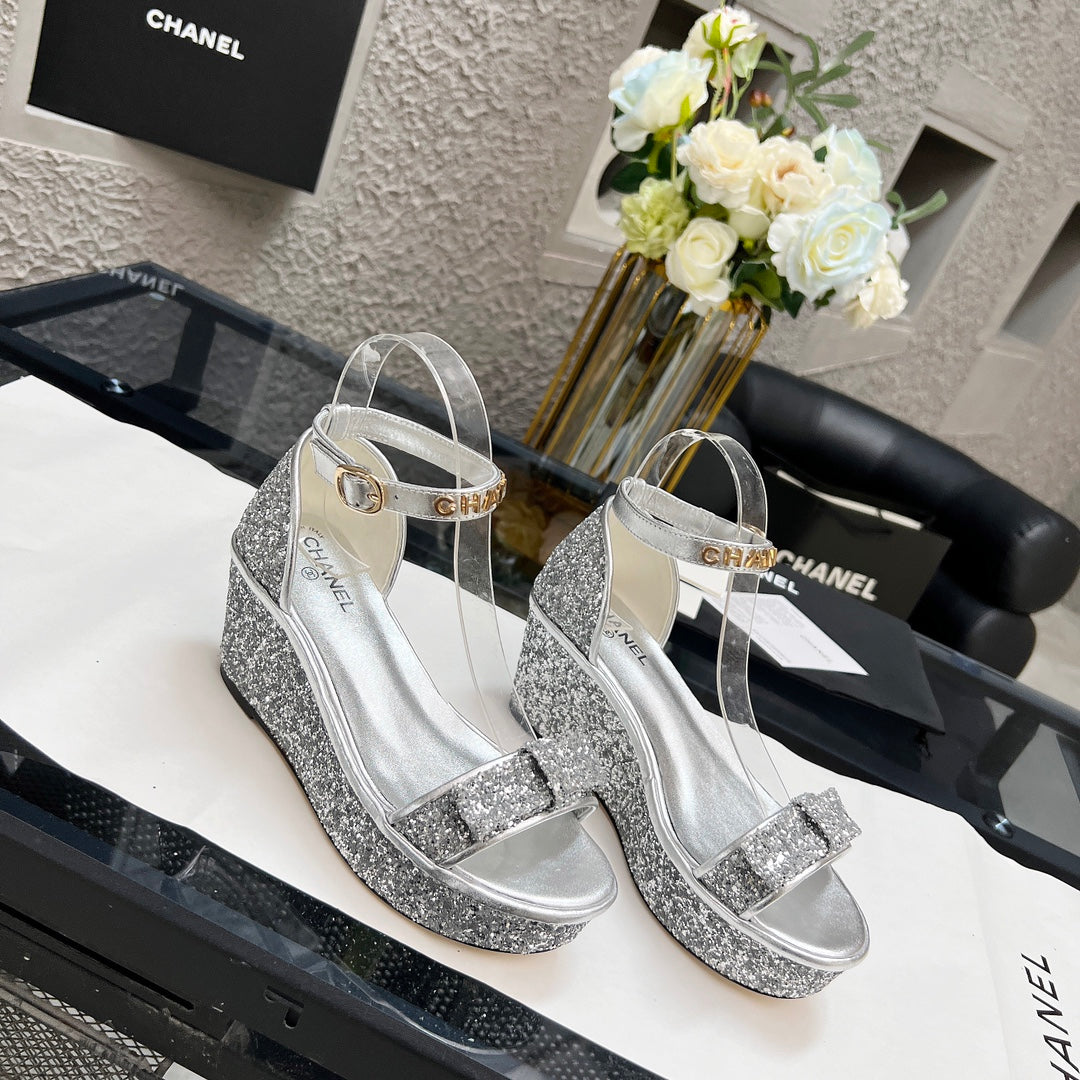 Chane1 top fashion thick sole sequined sandals 0724030815