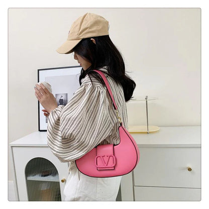 New Solid Color Litchi Underarm Bag Fashion Shoulder Bag 1024051518