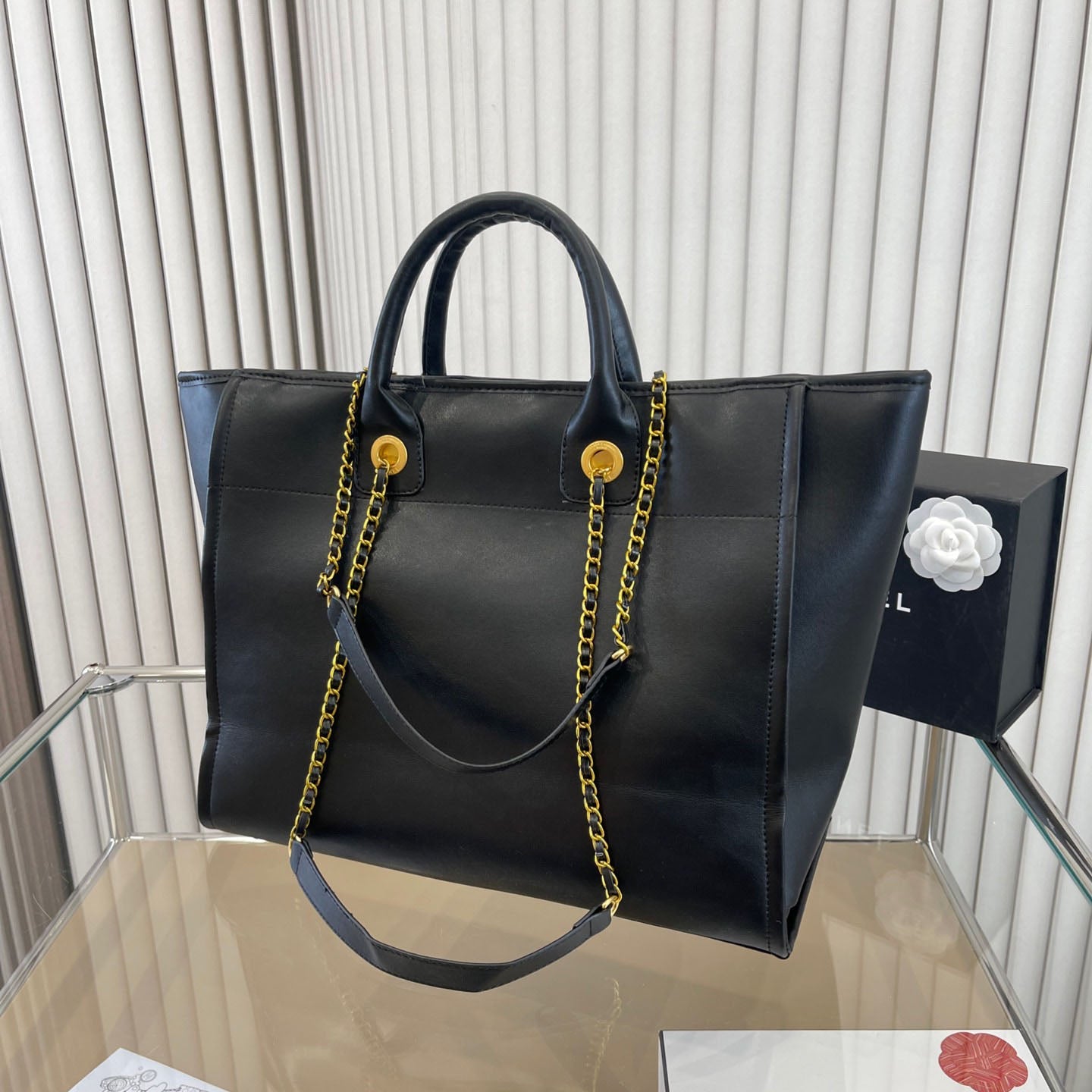 Black Simple Unique Design Beach Bag WLFBG23021725