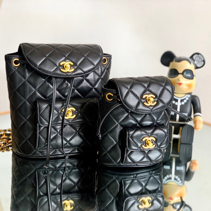 Vintage  Backpack-Gold-tone Metal-2 Sizes