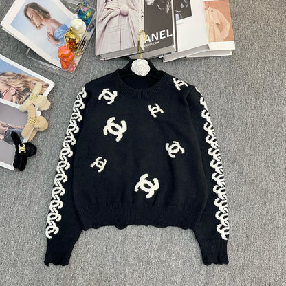 Crew neck knitted sweaters, sweaters XC1823090601