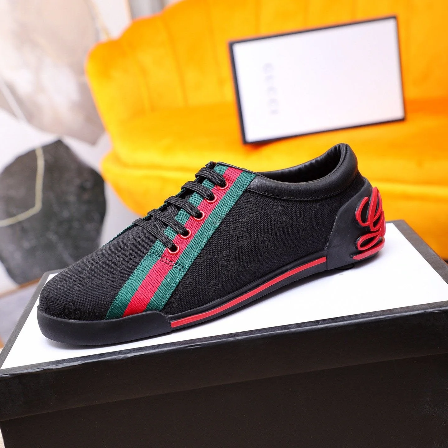 GG classic printed low-top rubber-soled sports shoes 0725061703