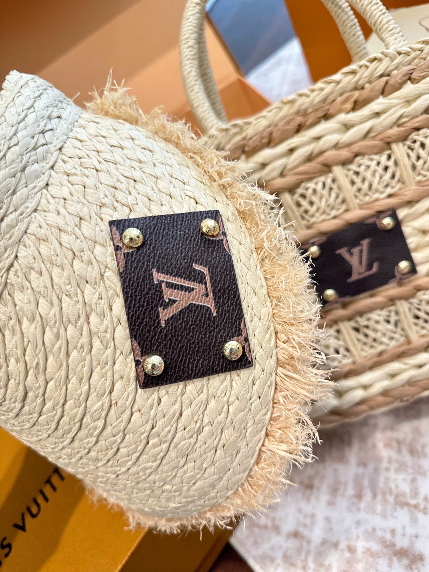 Lvv straw bag hat 2-piece set 0725070702