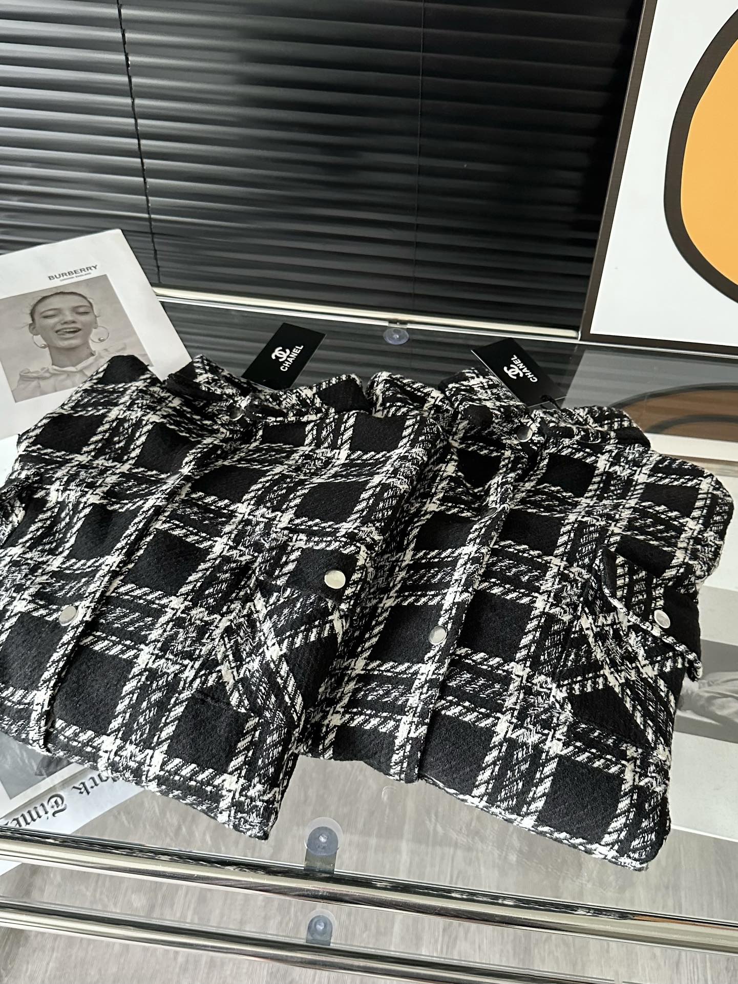 Plaid small fragrant style woven jacket thick coat XC0823092724