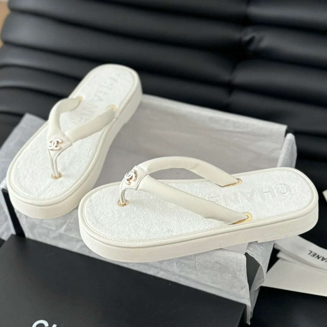 New Velvet Thick Bottom Flip Flops 1025050705