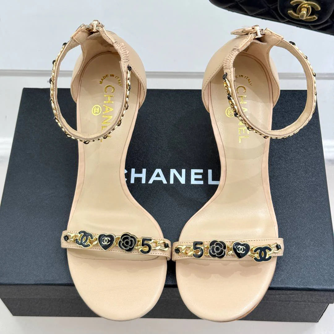 New hardware chain high-heeled sandals 1025042326