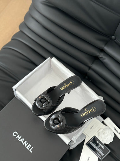 CNL 24SS camellia high heel slippers 0724042708