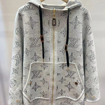 New Hooded Knitted Top Casual Elegant Fashion Cape Jacket 1024030820