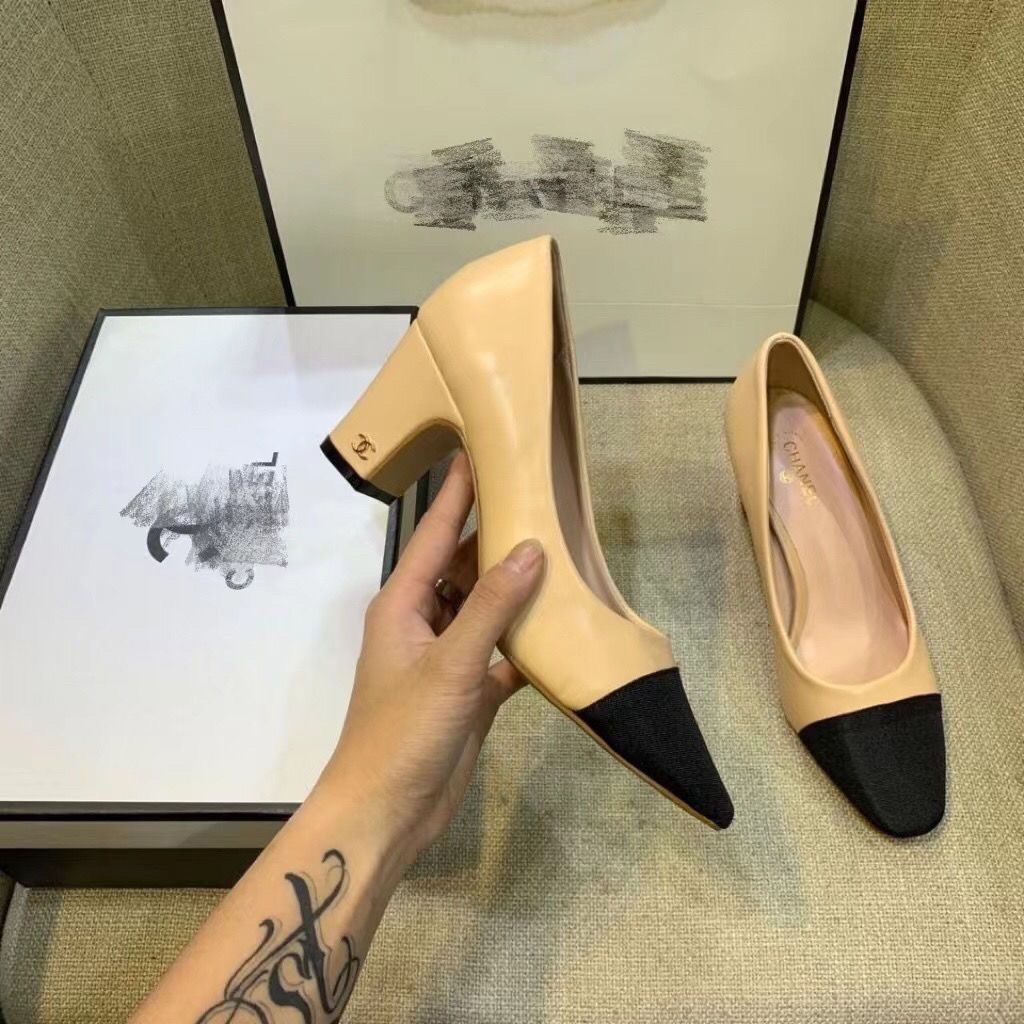 Fashion color matching pearl heel high heels PD10061320