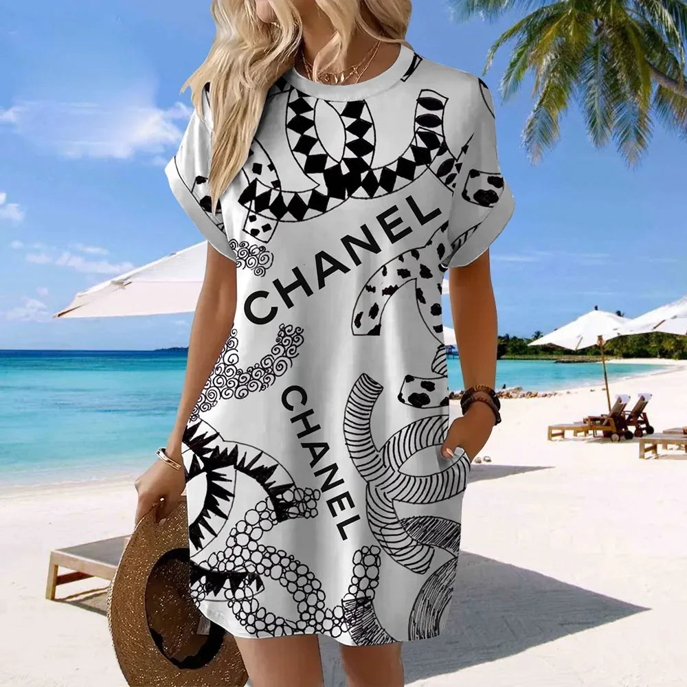 Premium Short Sleeve Pocket Dress 3D1025031805