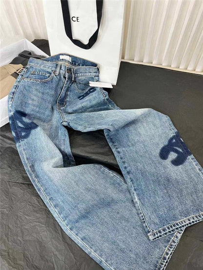 New Pants Loose Horn High Waist Straight Leg Jeans PD05202412204