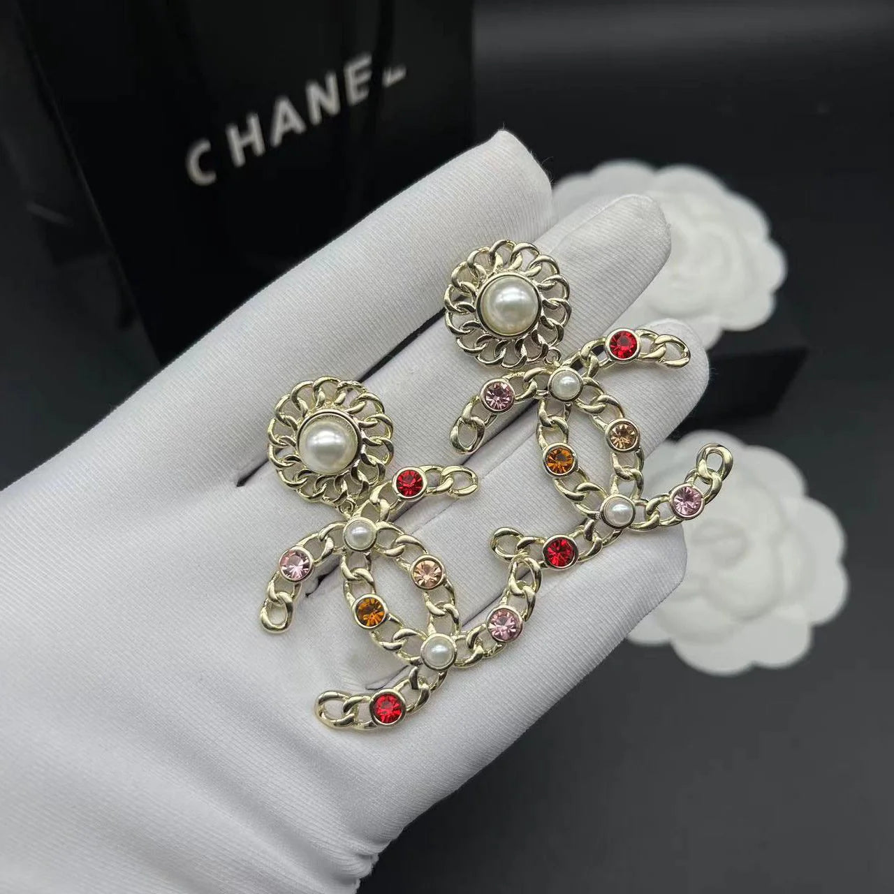 Fashionable Tassel Full Diamond Earrings 1024010313