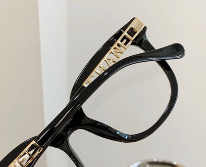 Transparent plain hollow gold label glasses XC0823101909