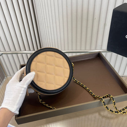 Brown Retro Small Round Cake Bag WLFBG23021722