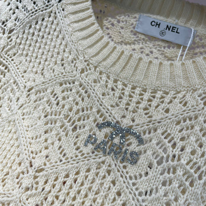 Round Neck Hollow Lace Knit Sweater XC1823090602