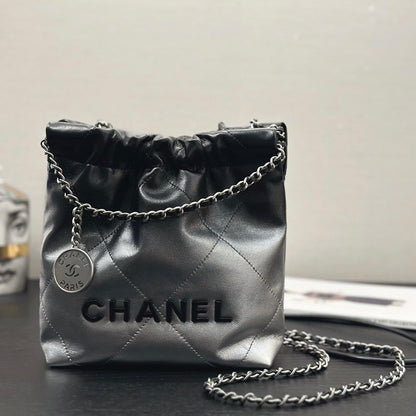 New black and silver gradient plaid bag 071