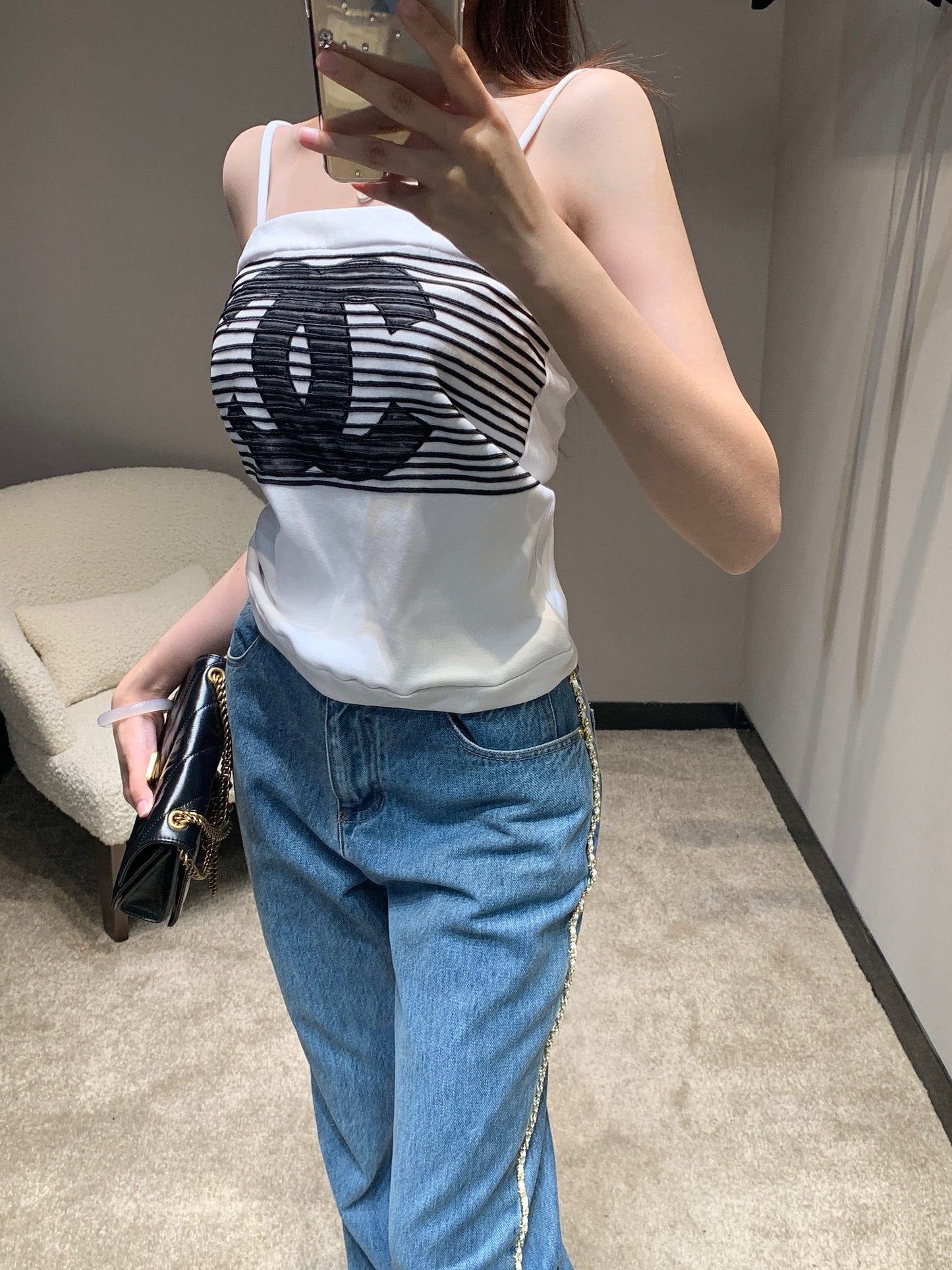 CNL Summer Contrast Color Striped Camisole 0724042701