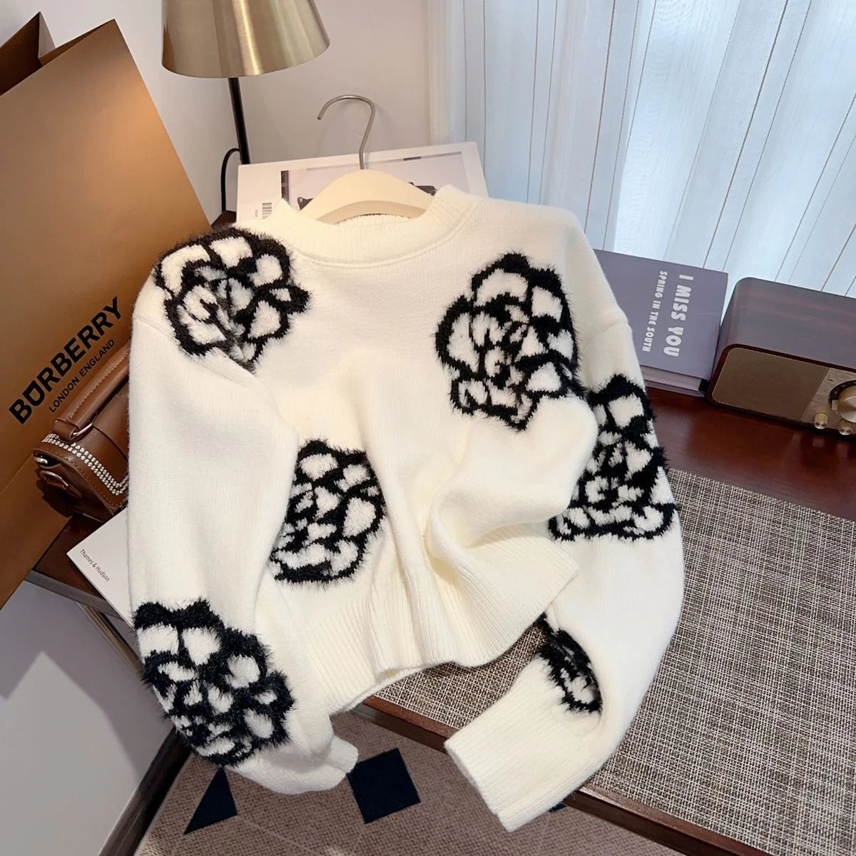 Small Fragrant Style Camellia Women's Autumn And Winter Sweater -PD052023122803